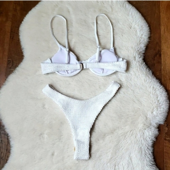 New Scrunchy Underwire Top Brazilian Bottom Bikini Set Swimsuit Size M - Picture 6 of 7